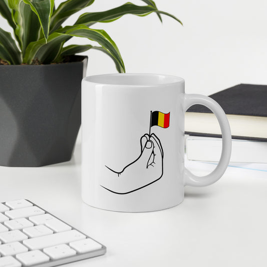 Italian hand x Belgian flag mug